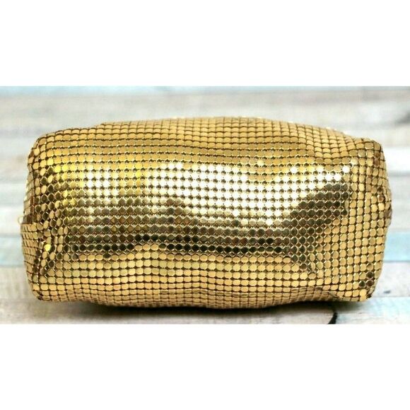 Whiting & Davis GOLD MESH FRAME KISS LOCK CHAIN STRAP MINI PURSE HANDBAG WALLET - Picture 7 of 10